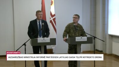 08.06.2026 Aizsardzības ministrija informē par Latvijas gaisa telpā notriekto dronu