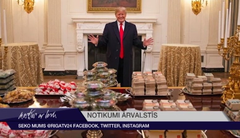 ASV prezidents spiests pats apmaksāt 300 hamburgeru piegādi Baltajam namam