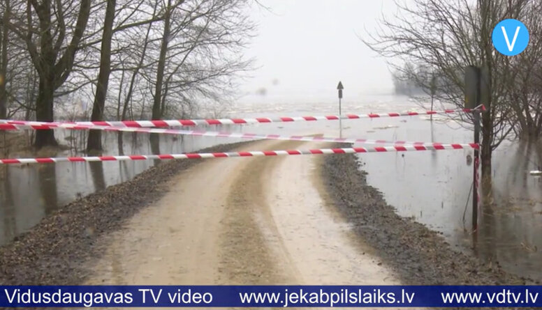 Jēkabpils novadā turpinās plūdi, izsludināts sarkanais brīdinājums