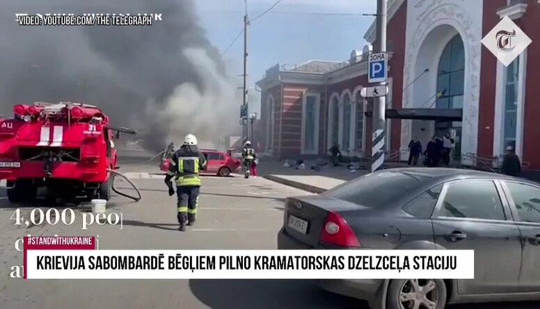 Skatītājs jautā: Sabombardētā stacijā Kramatorskā visi logi veseli, vai raķete gaisā eksplodēja?