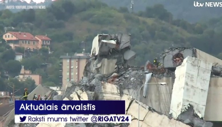 Itālijā sabrucis tilts; vismaz 35 bojāgājušie
