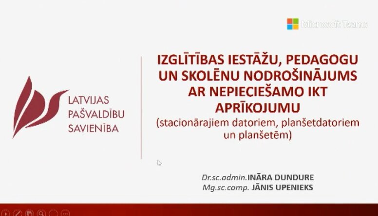 Speciālizlaidums: Informē par skolēnu un pedagogu nodrošinājumu ar datortehniku