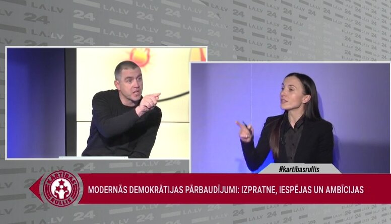 "Meli ir demokrātijas sastāvdaļa?" Asa diskusija starp deputāti Sprūdi un politologu Rajevski