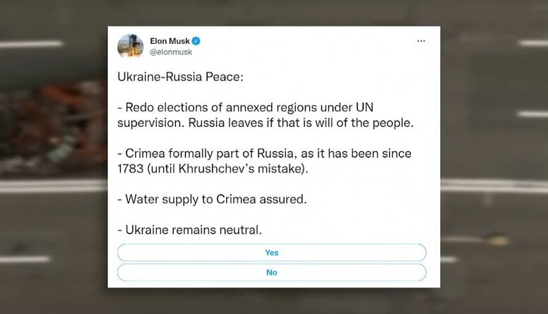 Īlons Masks saceļ vētru ar "miera plānu" starp Ukrainu un Krieviju