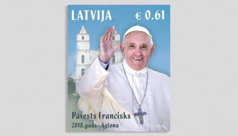 Par godu pāvesta Franciska vizītei "Latvijas pasts" izdevis jaunu pastmarku un aploksni