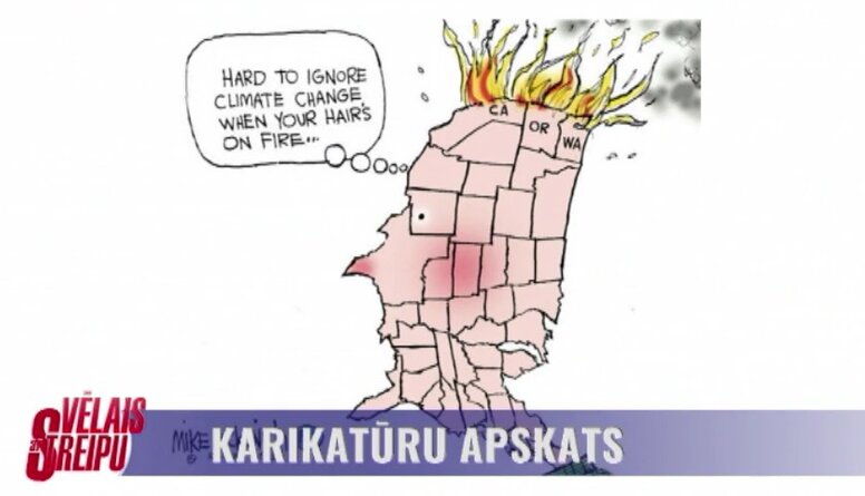 Karikatūru apskats: ASV Rietumkrasts liesmās