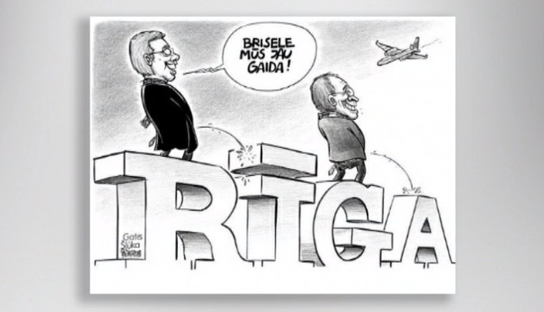 Karikatūru apskats: Ušakovs un Ameriks pošas uz Briseli