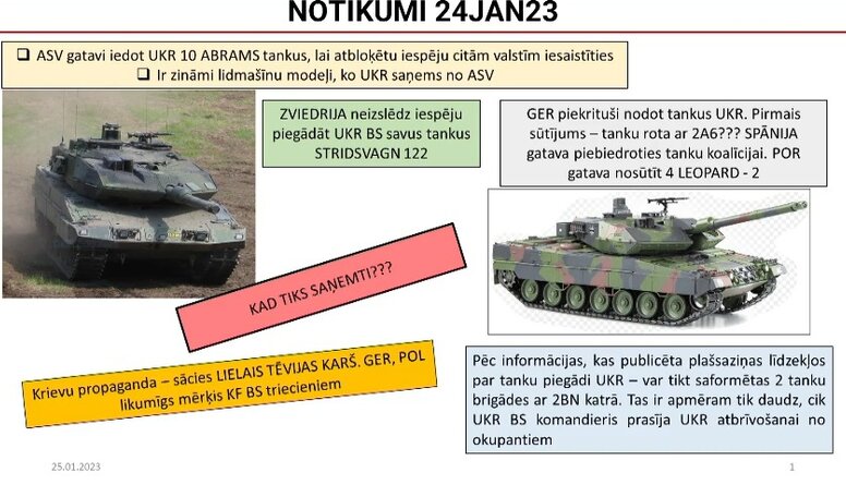 Vairākas valstis gatavas Ukrainai piegādāt tankus