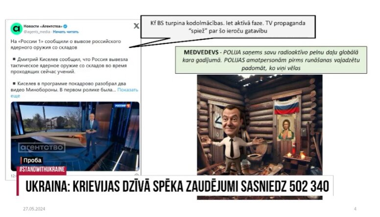 Krievijā turpinās kodolmācības - pieslēgusies arī propaganda