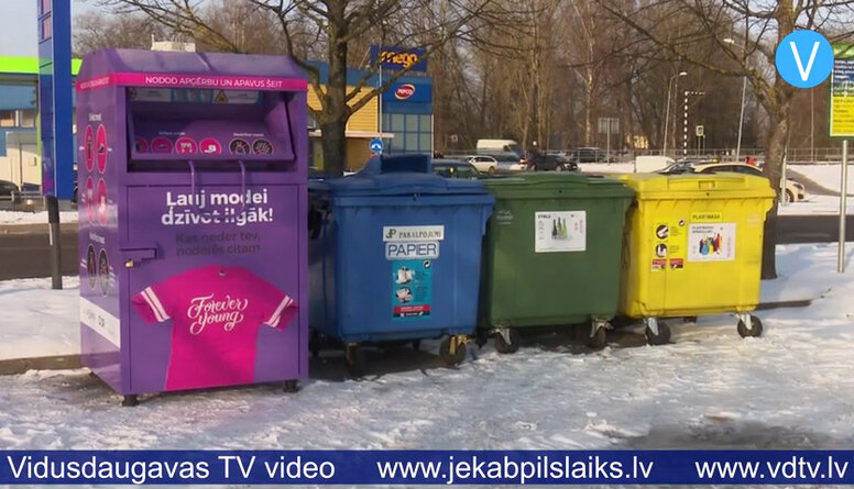 Jēkabpilī uzstādīti tekstila šķirošanas konteineri