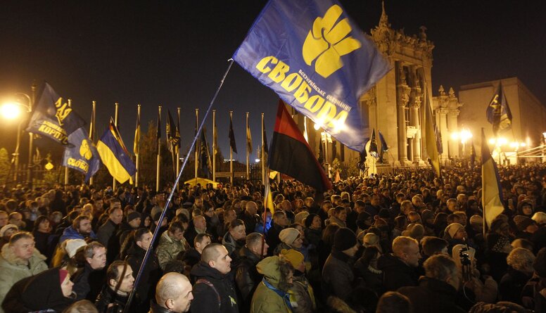 Protestētāji Kijevā pieprasa Zelenskim aizstāvēt valsts intereses