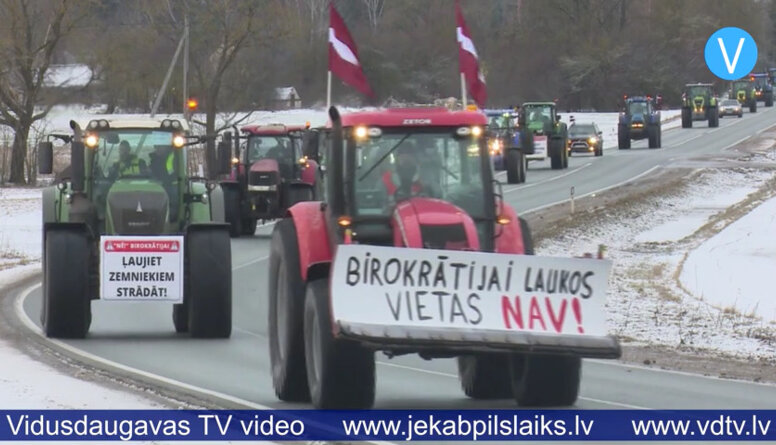 Jēkabpils novada lauksaimnieki iesaistās protesta akcijā ar cerību tikt sadzirdēti