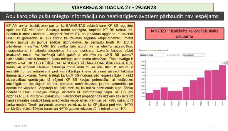 Janvārī iznīcināts rekordliels okupantu skaits