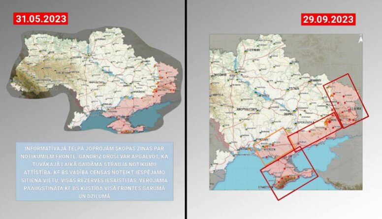 Slaidiņš par situāciju frontē un Krievijas neizsmeļamajiem cilvēku resursiem