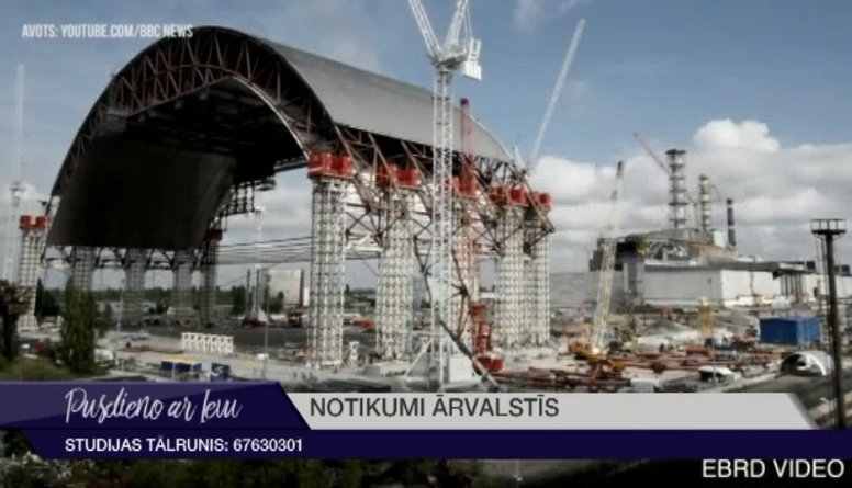 Černobiļā atklāts jaunais kupols pār avarējušo AES