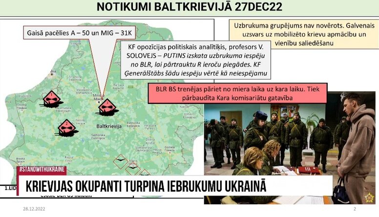 Notikumi Baltkrievijā: uzsvars uz mobilizēto krievu apmācību un vienību saliedēšanu