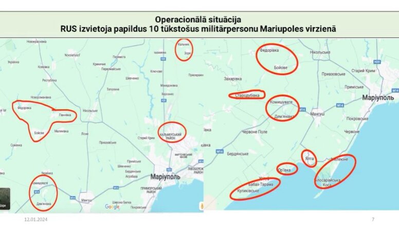 Mariupoles virzienā krievi izvietojuši papildus vienības