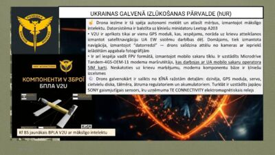 Ukraiņi izpētījuši krievu jauno V2U dronu, kas aprīkots ar mākslīgo intelektu