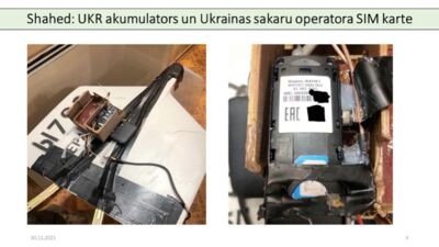 Atrasts krievu "Shahed" drons ar ukraiņu "iekšām"