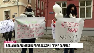 Speciālizlaidums: Sociālo darbinieku biedrības sapulce pie Saeimas