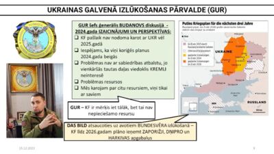 Ukrainas GUR prognozē, ka Krievija, iespējams, koriģēs plānus 2024. gada beigās