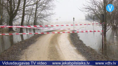 Jēkabpils novadā turpinās plūdi, izsludināts sarkanais brīdinājums