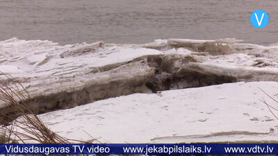 Daugavā pie Jēkabpils izkustējies ledus