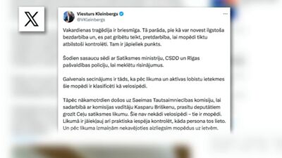 Zvejsalnieks: Ja problēmu nevar atrisināt,  tie ir jāaizliedz. Šie braucamrīki nav vitāli svarīgi