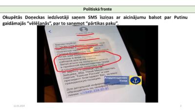 Doņeckas iedzīvotāji saņem SMS īsziņas ar aicinājumu vēlēšanās balsot par Putinu