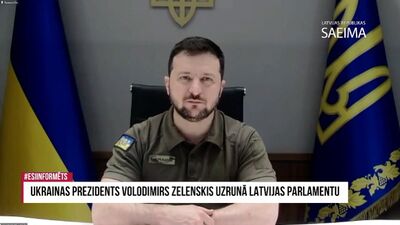 26.05.2022 Ukrainas prezidents Volodimirs Zelenskis uzrunā Latvijas parlamentu