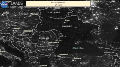 NASA uzņēmums - Ukraina naktī