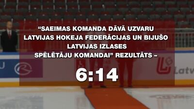 Saeimas hokeja komandas spēle pret Latvijas hokeja federācijas komandu