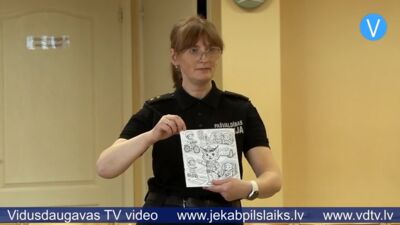 Jēkabpils novada bērnudārzos drošību māca ar policista Lūsēna palīdzību