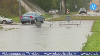 Otro dienu Jēkabpili skar stiprs lietus