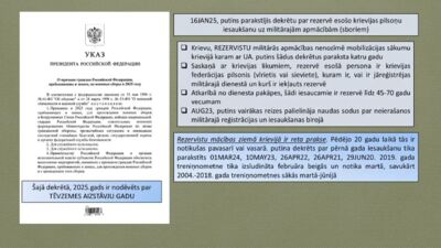 Putins parakstījis dekrētu par rezervē esošo pilsoņu iesaukšanu uz militārajām apmācībām