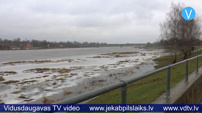 Daugavā pie Jēkabpils ūdens līmenis cēlies par aptuveni metru