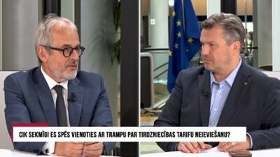 Cik sekmīgi ES spēs vienoties ar Trampu par tirdzniecības tarifu neieviešanu?