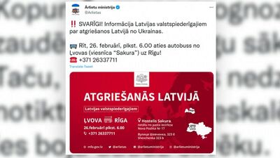 Informācija par valstspiederīgo atgriešanos Latvijā no Ukrainas