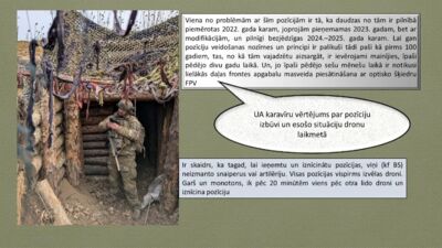 Ukrainas karavīru vērtējums par pozīciju izbūvi un esošo situāciju dronu laikmetā