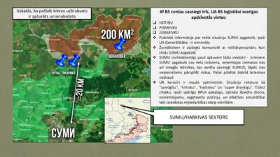 Sumu/Harkivas sektorā okupanti cenšas sasniegt trīs ukraiņu loģistikai svarīgas apdzīvotas vietas