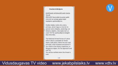 22.0Jēkabpiliešiem trūkst skaidrības par rīcību gaisa apdraudējuma gadījumā