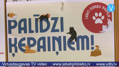 Salas jaunieši vāc ziedojumus Jēkabpils dzīvnieku patversmes iemītniekiem