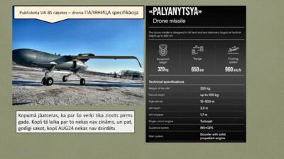 Publiskota ukraiņu raķetes-drona "Palyanytsya" specifikācija