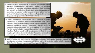 Militārā situācija: par ko liecina sadursmju skaita samazināšanās?
