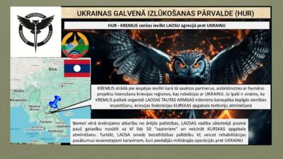 HUR: Kremlis cenšas ievilkt Laosu agresijā pret Ukrainu