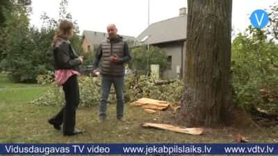 Pašvaldības neizdarības cena – vētrā iznīcināts jēkabpilieša auto