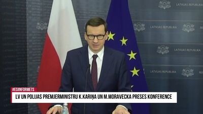 Latvijas un Polijas premjerministru preses konference