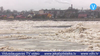 Jēkabpilī paaugstinās ūdens līmenis Daugavā, sāk applūst Sakas sala
