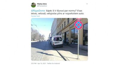 Kāpēc Rīgas veloceļi pilni ar noparkotiem auto?