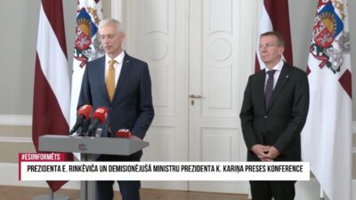 Prezidenta E. Rinkēviča un demisionējušā Ministru prezidenta K. Kariņa preses konference